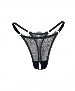 Трусы стринги Black Chantilly с доступом черный